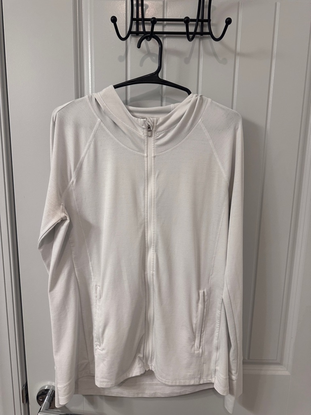 Athleta White Athletic Jacket with Subtle Logo